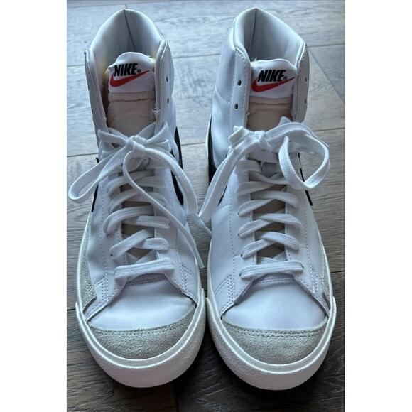 Nike Blazer Mid '77 Vintage Men's Sneakers White/Black, Size US 9.5 - Picture 6 of 10